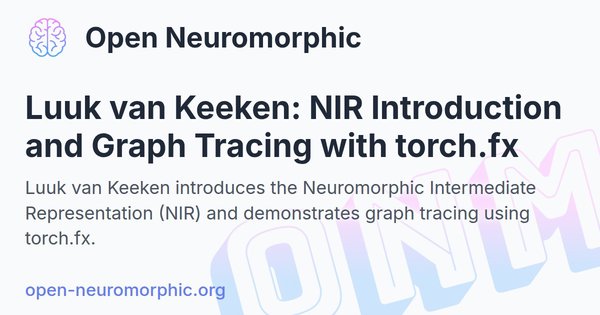 Social share preview for Luuk van Keeken: NIR Introduction and Graph Tracing with torch.fx