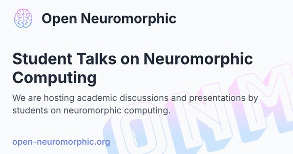 Social share preview for Student Talks on Neuromorphic Computing