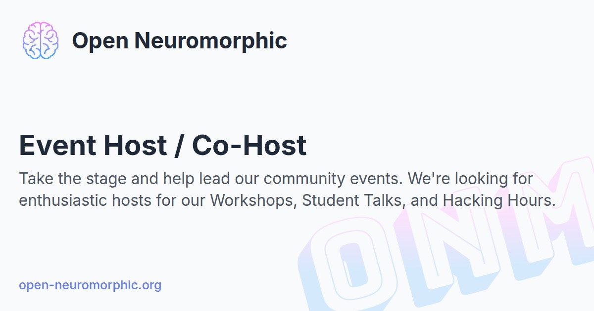 Event Host / Co-Host - Open Neuromorphic